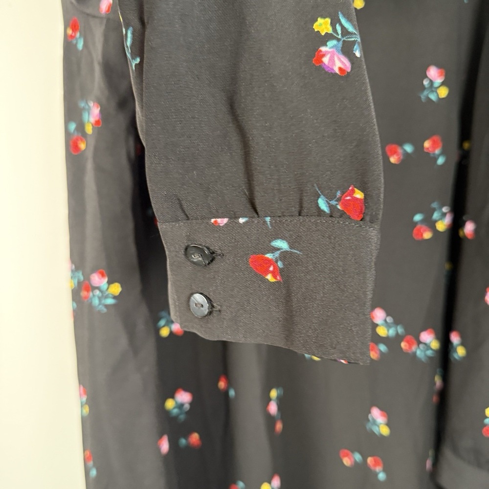 Old Navy Women's Dress Long‎ Sleeve Black Floral Multicolor Size XL NWOT - Picture 3 of 6